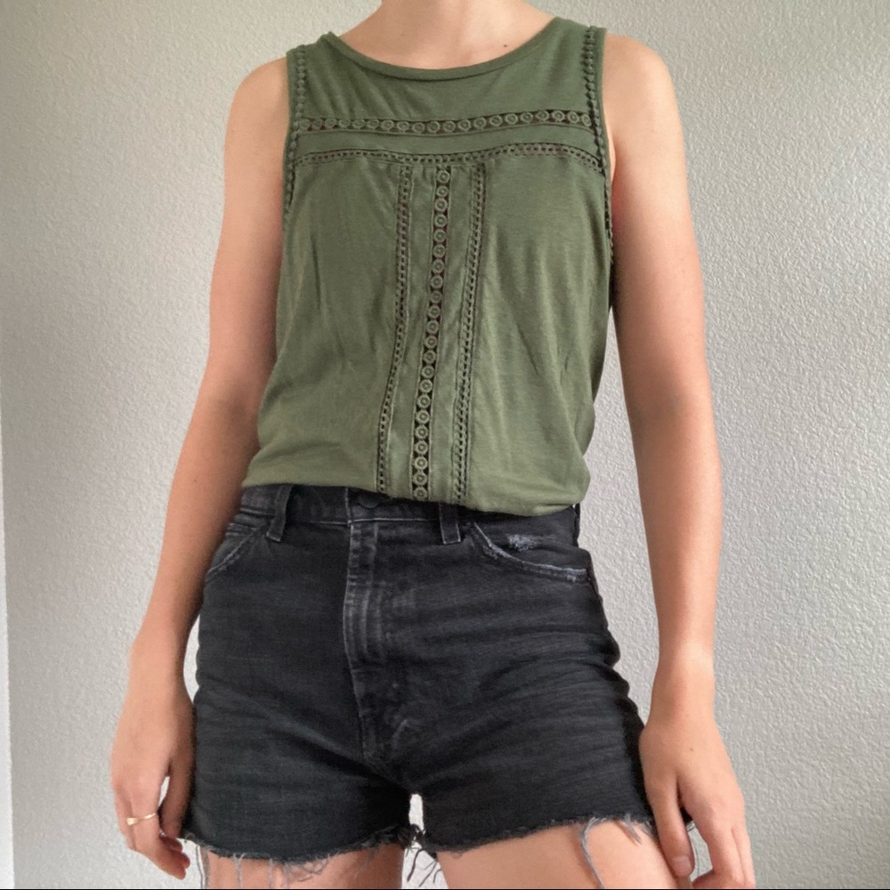 Green bohemian tank top